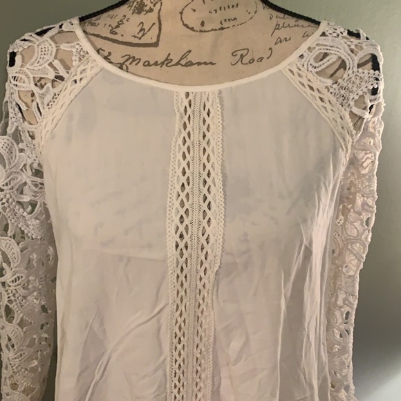 Beautiful shirt lace by altard state sz small white - Picture 2 of 9